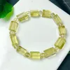 Link Bracelets Natural Citrine Bucket Contas Bracelet String Frend Strand Requintado Jóias Cura de Cristal de Cristal 7x12mm