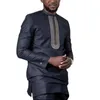 Herren Tracksuits Brand African Man Outfit Set Set Sticked Tops Design Printed Sets Shirt mit Hantel Mode männliche Bräutigamanzüge