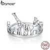 Protection Anneaux d'animaux pour les femmes 925 Elephant en argent sterling et bijoux de bande ours cadeau unisexe SCR656 210512190K