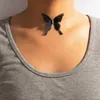 Chokers sexy schwarze weiße Schmetterling Halsketten für Frauen Sommer Mode weiße transparente Chocker Club Party Schmuckankunft280L