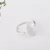 Antique Silver ginkgo leaf Plant Opening Finger ring for Women lady Elegant Wedding rings Imitation Pearl Lovely Gift281J