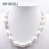 13x18mm Olivary White South Sea Shell Pearl Beads Knot GP CLASP Fin smycken Halsband 18 "231222