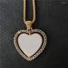 Collane a pendente Sublimazione Blank Big Heart I pendenti a due lati possono rotore 30pc/lotto