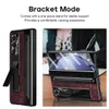 For Samsung Galaxy Z Fold 5 Case Vintage Leather Hinge Fold 4 With S Pen Holder Magnet Kickstand Full Screen Protector Cover