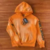 Designer Mens Tracksuits Hoodies Sweatshirts Hellstar Fire Orange Hoodie Pants Orange Wash Heavy Industry Sweater Pants Set