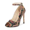 Dress Shoes 11 cm Fashion Women High Heel Pumps Ladies Peep Toe Stiletto Sexy OL Model Printing 35-46 A24-44