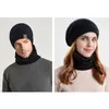 Boinas de chapéu de cachecol de gorro de pelúcia de inverno masculino