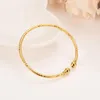 8 Acht pc's Bracelet Hele kunnen mode openen Dubai Fine Bangle vaste gele gouden sieraden Vrouwen Afrika Arabische items Assemble261s