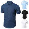 Camisas casuais masculinas Top Top Smoot Slim Fit Solid Color Men camisa para homens para encontrar