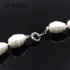 13x18mm Olivary White South Sea Shell Pearl Beads Knot GP Clasp Nice Jewelry Necklace 18" 231222