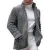 Herrenpullover Herren Casual Knopf Schlanker warmer Pullover Strickjacke Winter Trench Coat Männer erhitzte Mäntel