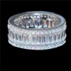 Luxo 10kt White Gold Pavor Square Paving Configuração completa de diamante simulado cz anéis de pedras preciosas anel de casamento de coquetéis de joias para 2368