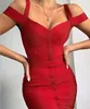 Abiti casual Vestidos all'ingrosso SEXY Sleeveless Black Red Women Summer Bandage Dress 2023 Designer Fashion Evening Club Party Vestido