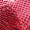 Clothing Fabric 45 150cm High Quality Peach Red Metallic Metal Mesh Sequin Curtains Sexy Women Evening Dress Tablecloth Swimwear Cosplay