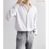 Men's Casual Shirts Men Long Sleeve Solid Simply Teens Handsome Gentle Fashion Clothing All-match Personal Japanese Kpop Streetwear Cozy H36