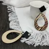 Bengelen oorbellen gesneden holle traan houten print cheetah luipaard zebra statement houten zwarte vierkante waterdrop sieraden geschenken voor vrouwen