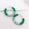 Hoop Earrings Stylish And Elegant Designer Hand Beaded Acrylic For Women Colorful Everyday Wear Holiday Party Gift Jewelry