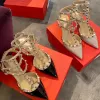 Designer Rivet High Heels Sandals pour femmes Luxury Talons hauts 6 cm 8 cm 10 cm 12 cm chaussures de mariage chaussures de rivet pointues