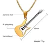 Naszyjniki wiszące kurshuni modny naszyjnik gitarowy 24 cali łańcuch stali nierdzewnej punk rockowy muzyka grzywna biżuteria