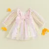 Vestidos de menina meninas roupas de menina crianças doces estampa de coração tule aniversário vestido princesa vestido de manga comprida crianças elegantes fantasia vestidos