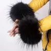 膝パッド1ペア女性ファッション冬のフェイクファーファーファー弾性手首スラップカフスレディースソリッドカラーアームウォーマー豪華なプロテクター