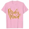 Kvinnors T-skjortor Team Bride Squad Bridesmaid T-shirt Friends Bridal Wedding Tops Girls Bachelorette Hen Party Tees Eestetisk kort ärm