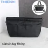 Tinberon Bag Organizer Insert Nylon Inner Bag Hög kapacitet Handväska Organiser Insert Make Up Cosmetic Bag Women's Nylon Wash Bag 231222