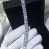 Choucong klassisches weißes Goldgefüllte Blumenarmbänder 5A Zirkon CZ Silber Farben Hochzeitsarmband für Frauen Mode Jewerly231s