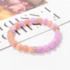 Bracelets de charme en pierre naturelle perlé brillant druzy ball améthystes rose quartzs crède d'espaceur Bracelet pour femmes cadeaux des hommes
