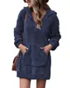 Con cappuccio femminile da donna donna solida soffice soffice con cappuccio a maniche lunghe peluche autunno inverno inverno pullover caloroso pigiano pigiama sfodete felpe con cappuccio