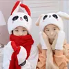 Baskar Floppy Ear Hat Moving Ears Dog Kids Parent-Child Cap Plush Scarf Hooded