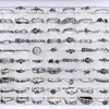 Groupe en vrac lots 100pcs multiquise en argent plaqué plusieurs styles pour femmes vintage dames flower fashion finger ring bijoux 221125237f