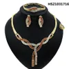 Yulaili Est Dubai Gold Jewelry Sets Red Rhinestone Necklace Earrings Charm Brangle Ring Women Party Jewelery Set Whole2673