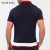 Camisas de pólo masculas vintage listrado listrado tricô de golfe clássico casual roupas masculinas de mangas curtas 231222