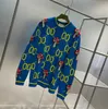 2023 Herrtröja Crew Neck Sweaters Classic Embroidery Paris Style Causal Oversize Macaron Colors Sweatshirts