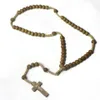 Houten kralen Kruis hanger charme ketting christelijke sieraden religieuze Jezus rozenkrans houten kralen sieraden214v
