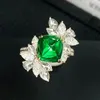 Cluster anneaux hjy2023 tsavorite ring fine bijoux 18k or natural non connu 4.24ct Gemstones diamants mariage féminin mariage