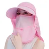 Couverture de rabat de visage détachable de chapeaux larges avec randonnée de pêche pour le soleil ha