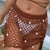 Couverture de bikini d'été pour femmes Mini jupe plage plage creux de tassel