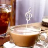 Keychains Coffee cuillères 6 Pack Cute Catepoons en acier inoxydable Notation musicale en forme (3 Music Note 3 Guitare)