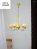 Lampadiers French Luxury Champagne color vetro CHANDELIER RETRO STUDIO CAMERA DA PASSEGGIO CRIDURI DI ALLO ALLIMENTI CAMO