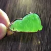 Feiner Schmuck China Fabrik Großhandel Preis Jade Stein Apfelgrün natürlicher Jasper Gold Edelstein Anhänger