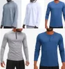 Lulu High Quality Mens tenue Hoodies T-shirts Yoga Hoody Tshirt Sports Raising Hans Wear Elastic Fitness Collons Lululemens Fallow 222