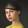 Berets 6pcs сетчатые спящие шляпы вязание крючко