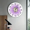 Wall Clocks Purple Lavender Flower Clock Large Modern Kitchen Dinning Round Bedroom Silent Hanging Watch