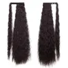 Synthetic Corn Wavy Long 34inch Ponytail piece Wrap on Clip Extensions Ombre Brown Pony Tail Blonde Fack Hair212c