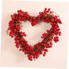 Декоративные цветы Yan в форме сердца венок красные ягоды Подарок на День святого Валентина