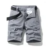 Shorts masculinos de verão masculino cargo casual ao ar livre calça curta de rua de rua de streetwear calça de moletom de joelho sem cinto