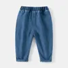 Trousers Denim Pants With A Comfortable Waist And Cotton For Small Medium-sized Children