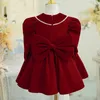 Fille robes née bébé princesse Noël bouffée rouge manches longues enfant enfant en bas âge